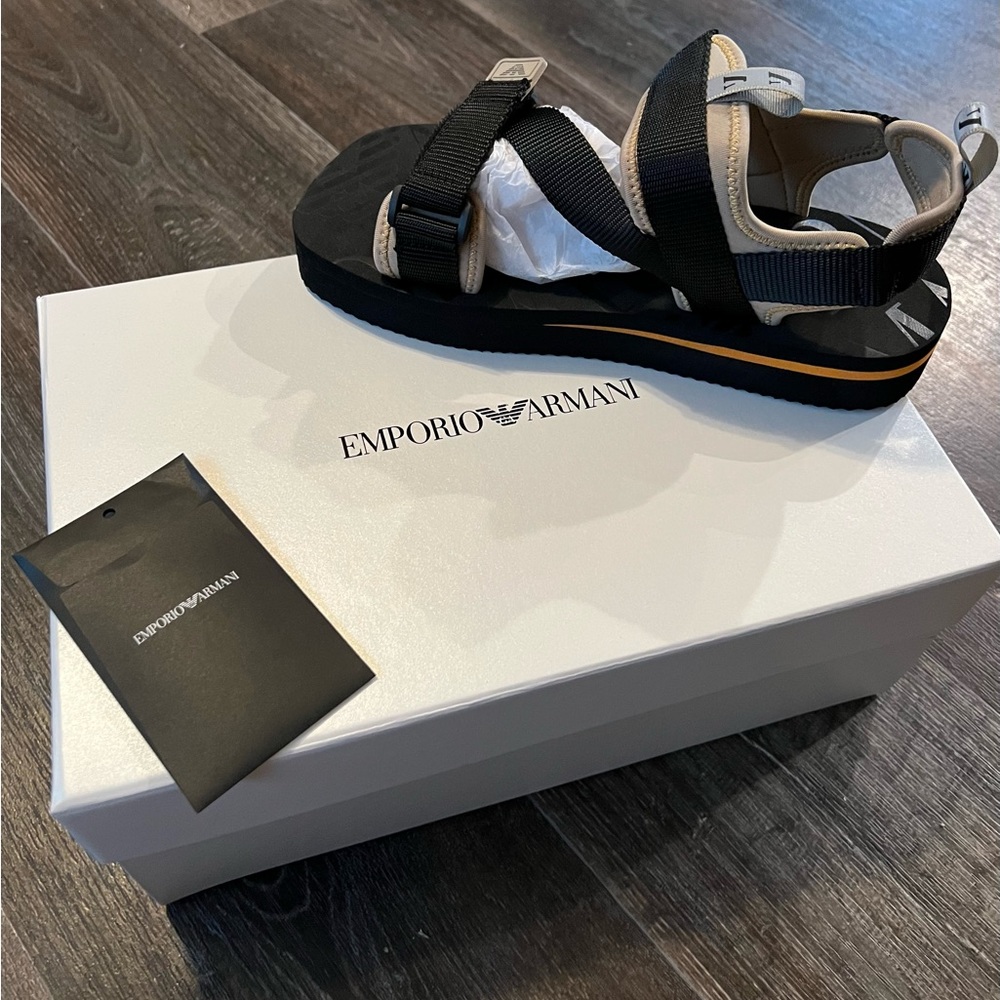 Armani strap sandals sizes 10 new never been worn